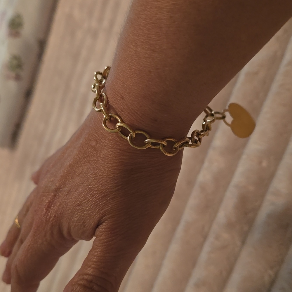Gold Heart Charm Bracelet